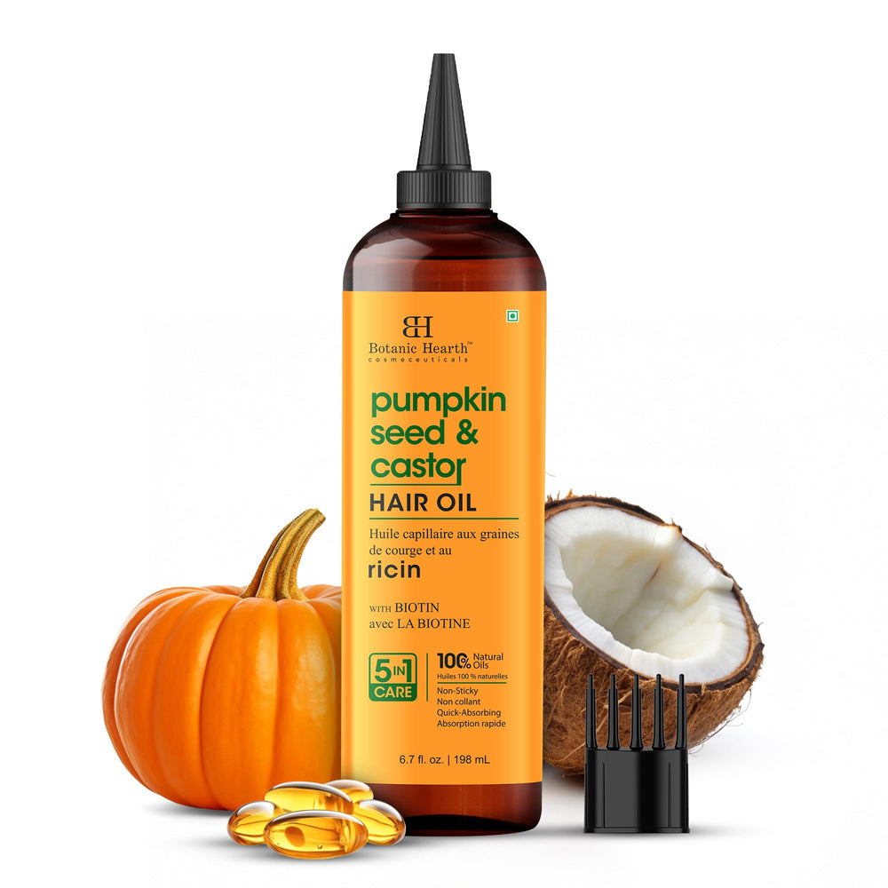 Before-and-after look suggesting natural shine and smoother strands with Botanic Hearth
