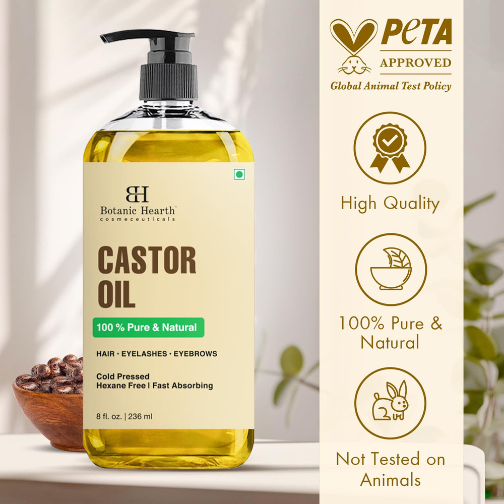Botanic Hearth Castor Oil pump enables controlled use.