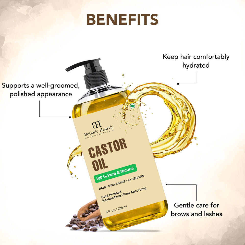 Botanic Hearth Castor Oil on brows and lashes for conditioning.
