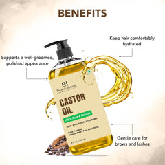Botanic Hearth Castor Oil on brows and lashes for conditioning.