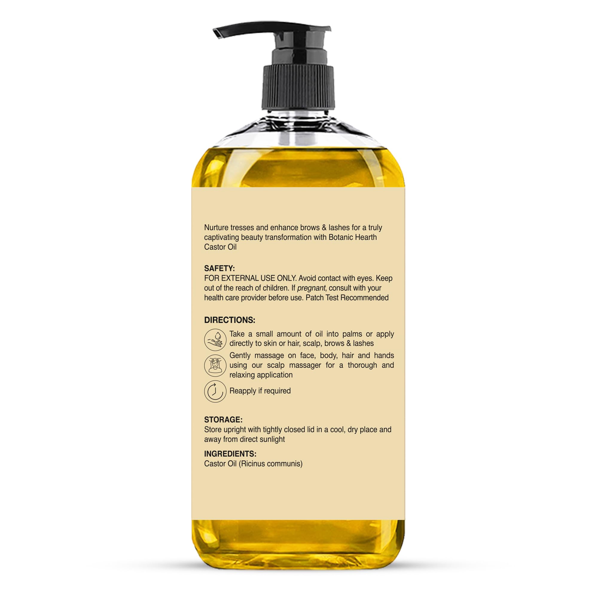 Botanic Hearth Castor Oil dropper allows precise, mess-free application.