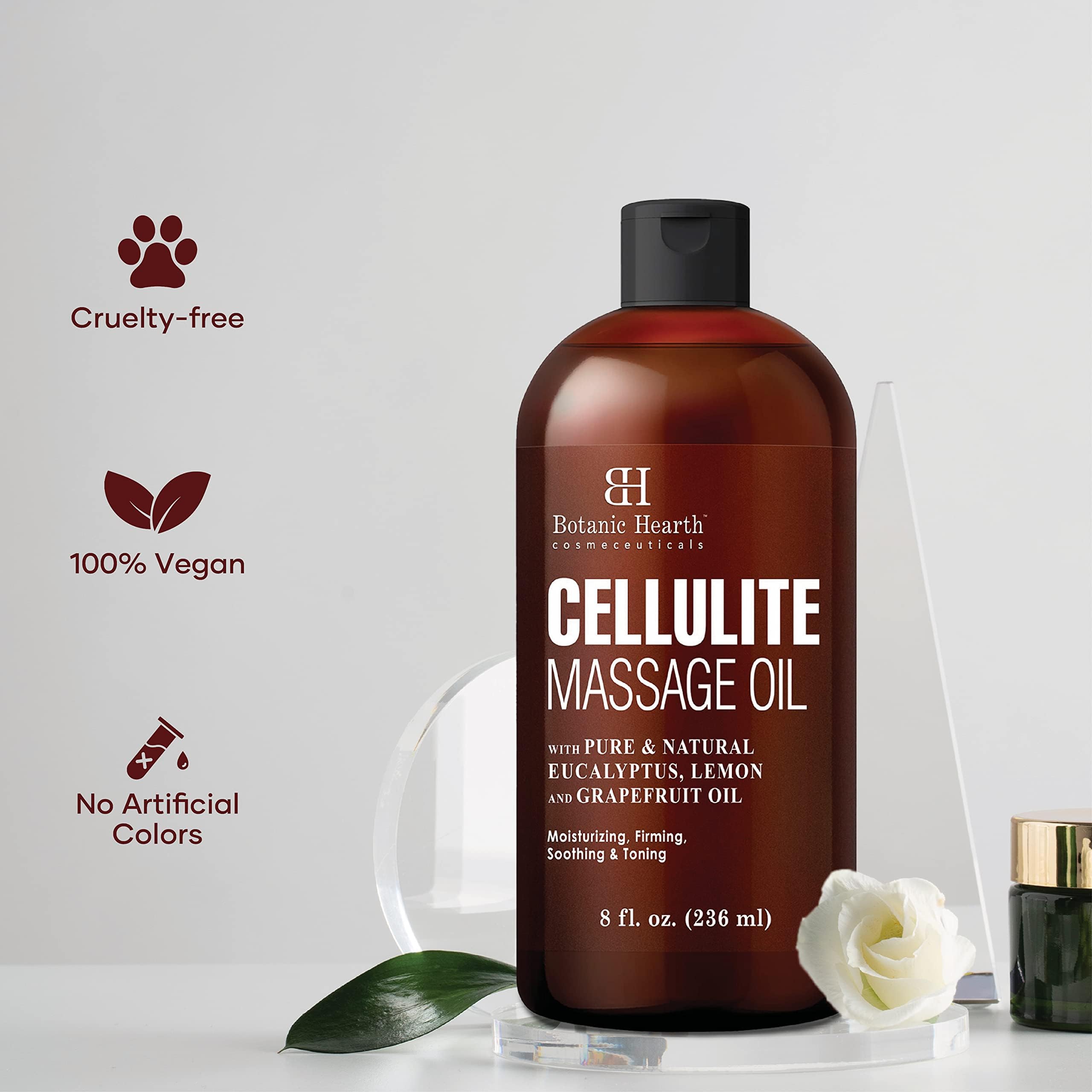 Botanic Hearth cellulite oil absorption illustrating targeted area penetration