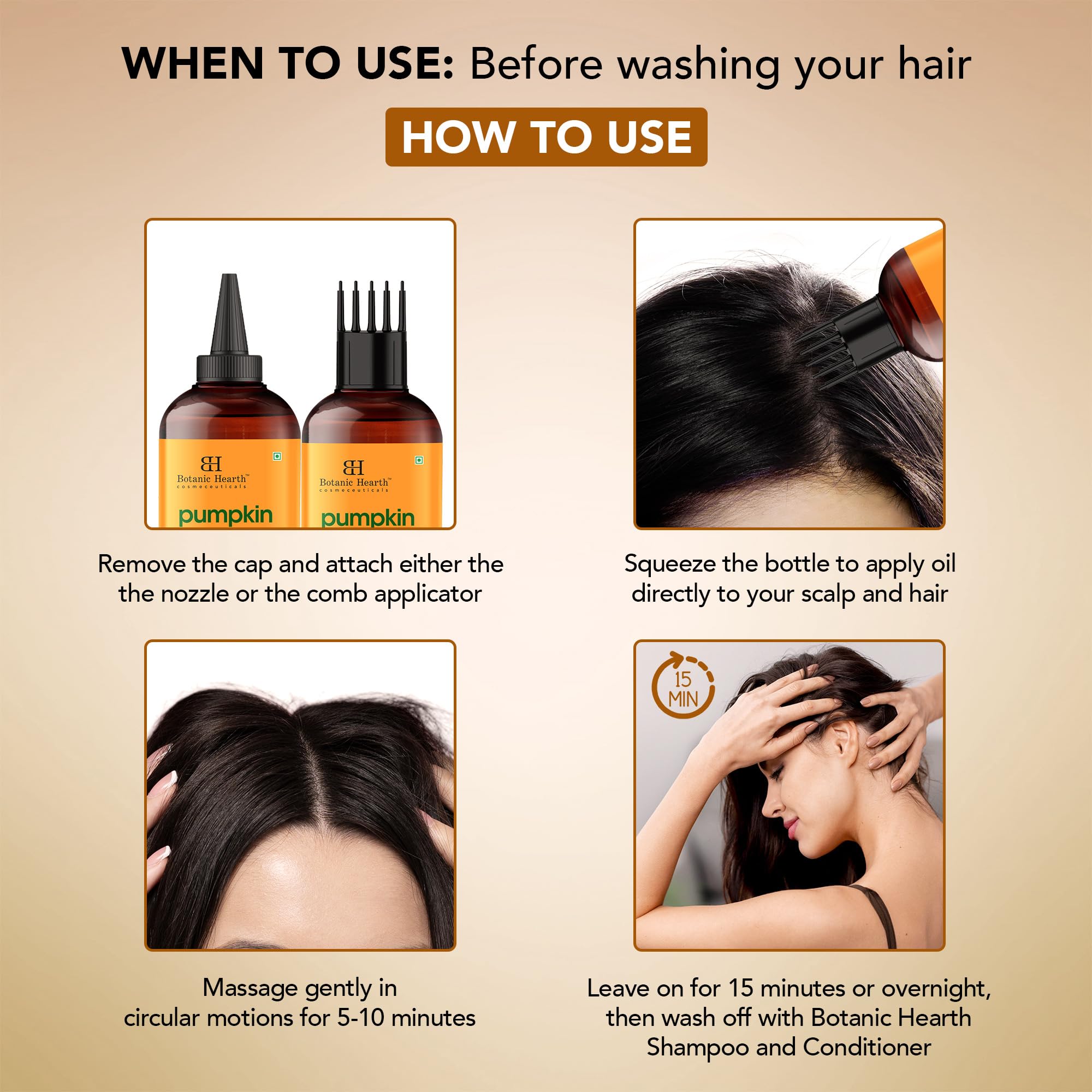 Closeup texture image of Botanic Hearth oil for soft, shiny hair