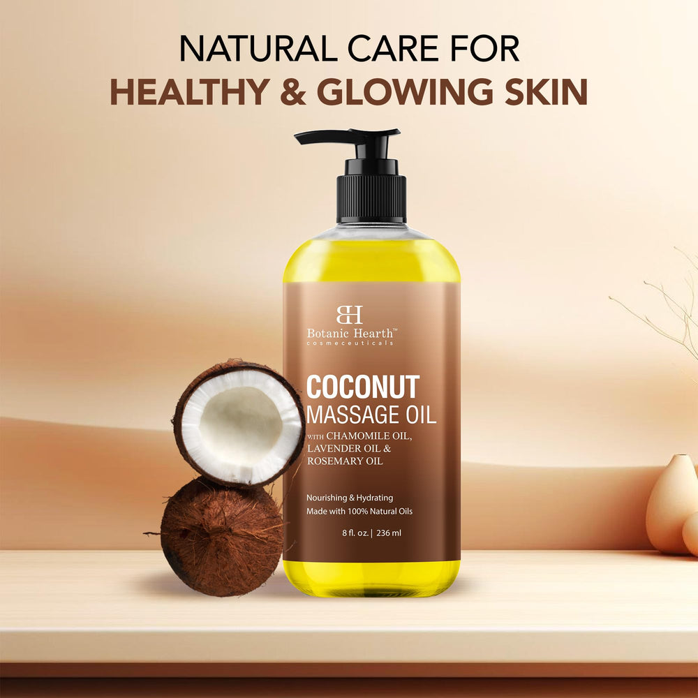 Botanic Hearth Coconut oil and botanicals for smooth massage and nourished skin