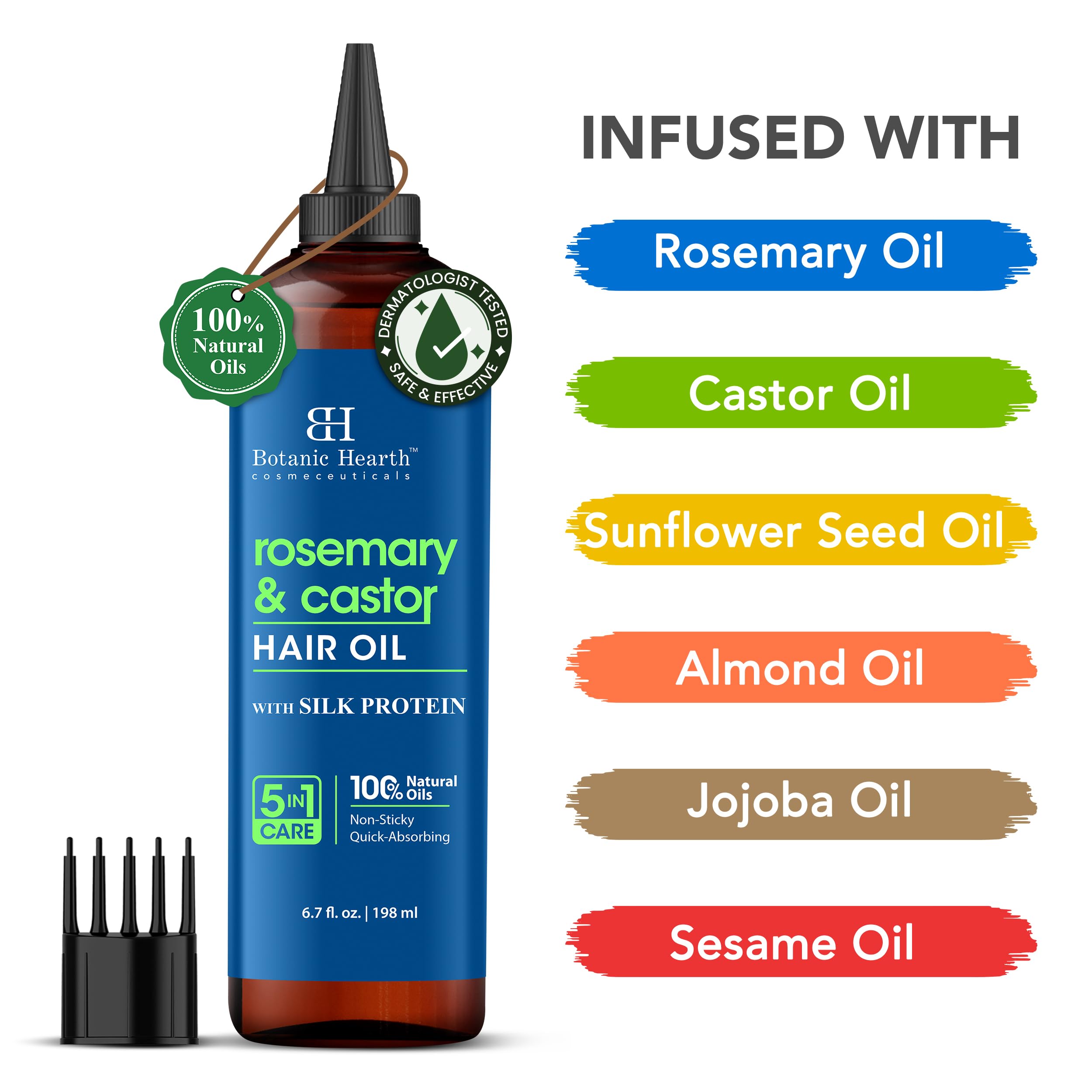 Botanic Hearth hair oil dropper ready for precise application