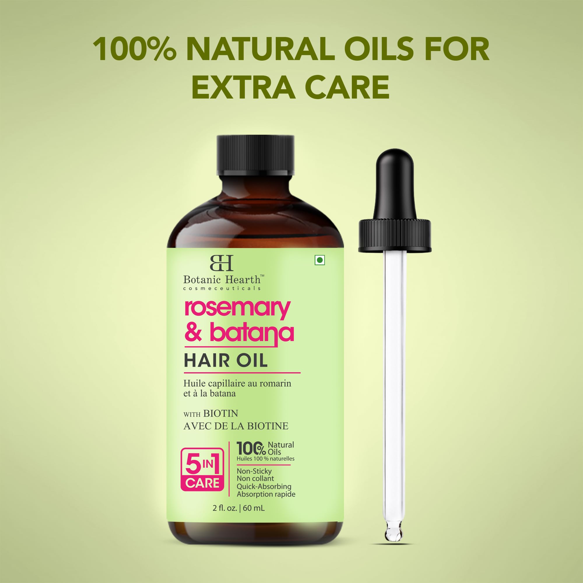 Botanic Hearth rosemary-batana oil ingredients highlight natural actives for hair.