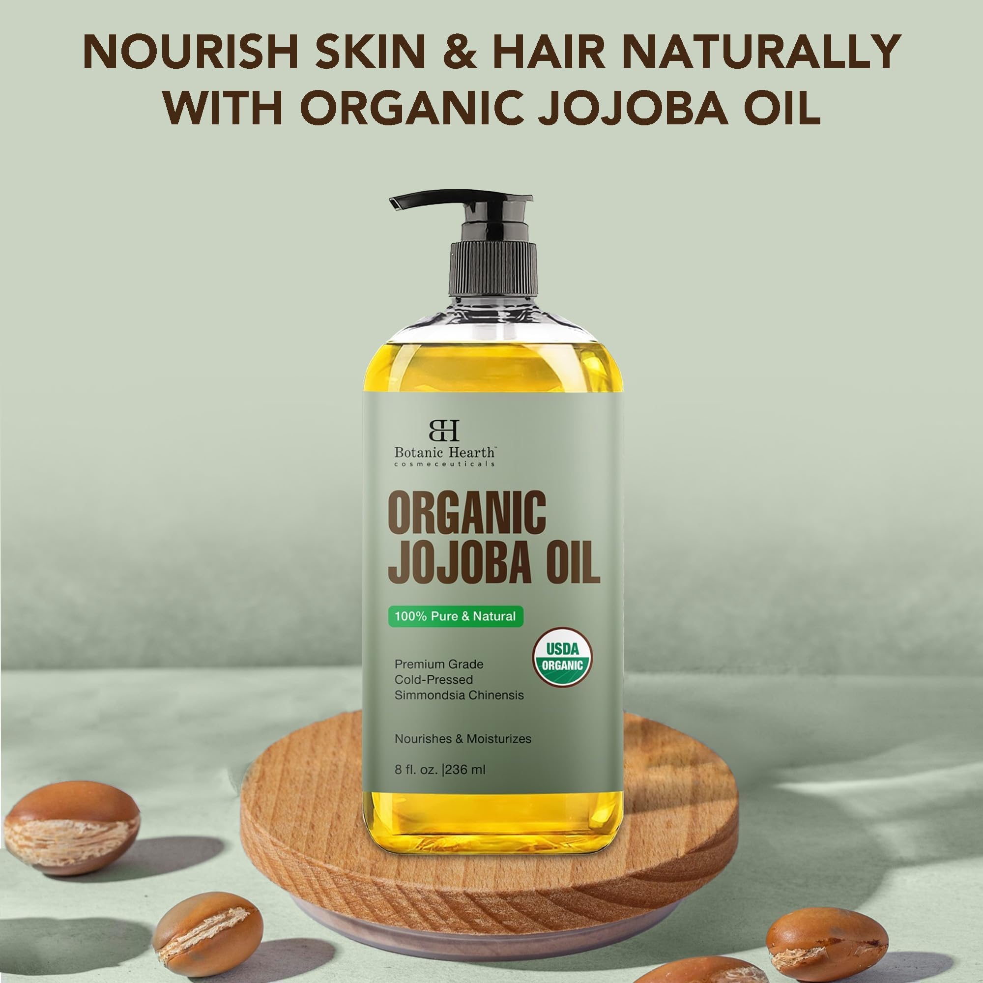 Botanic Hearth Jojoba Oil applied to hair for shine and manageability