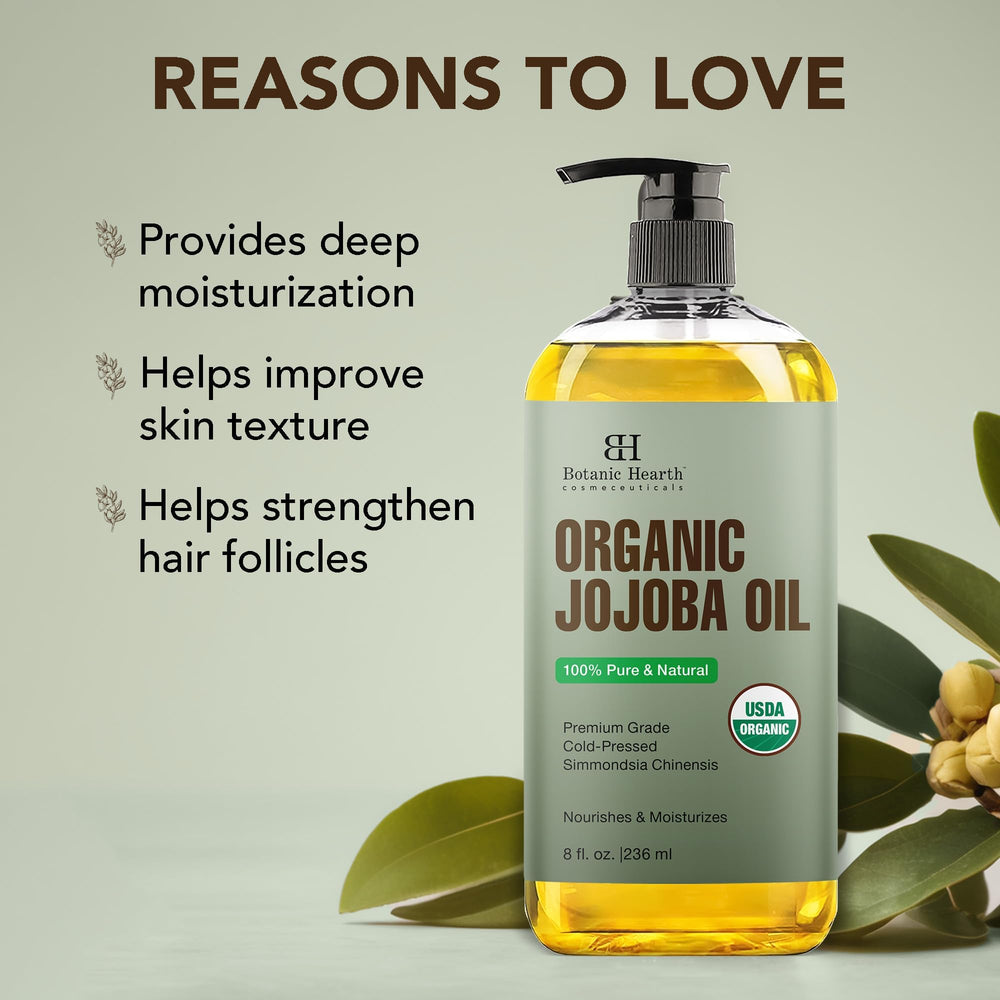 Botanic Hearth Jojoba Oil texture promotes softer skin and shine