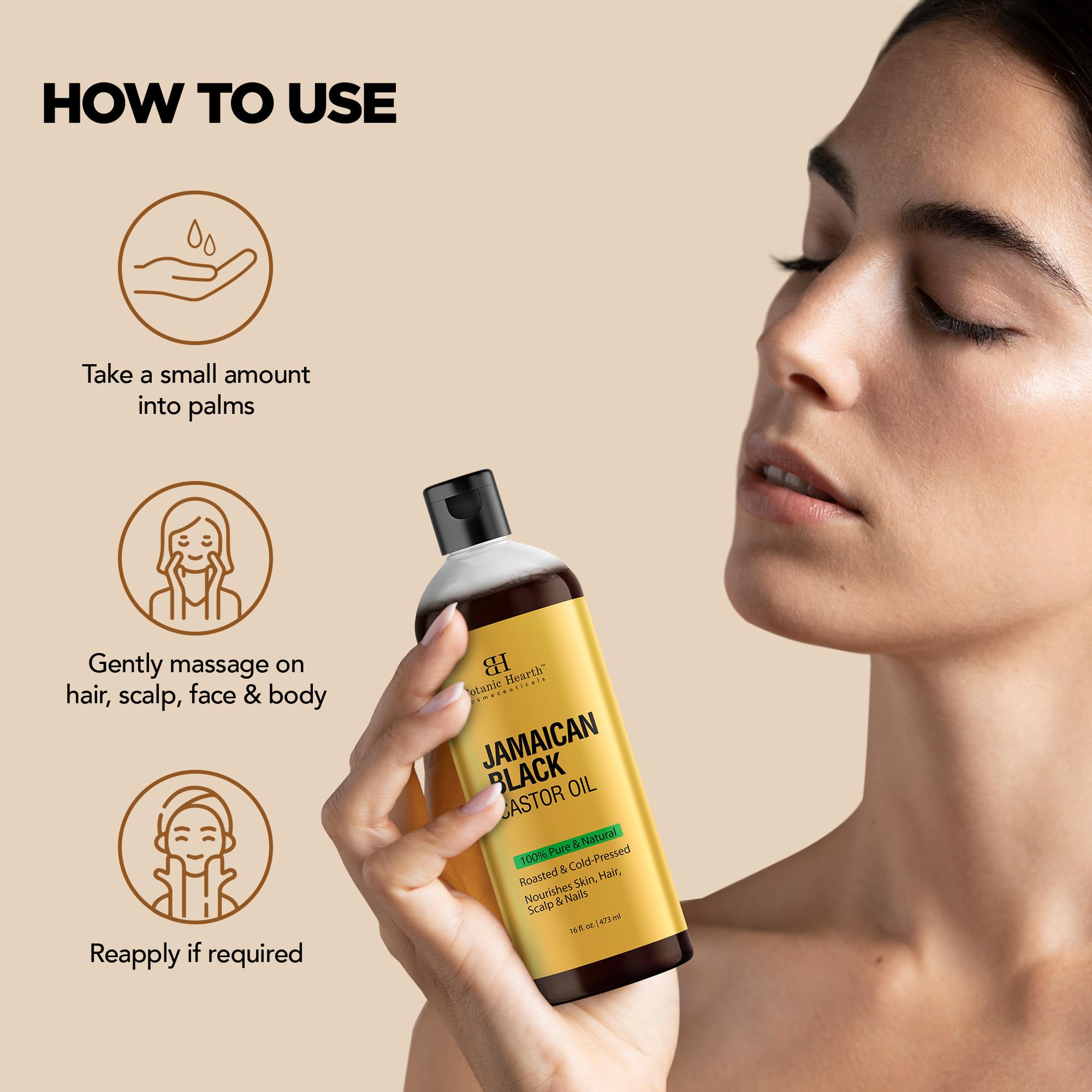 Botanic Hearth Massage Oil spread on skin showing quick absorption.