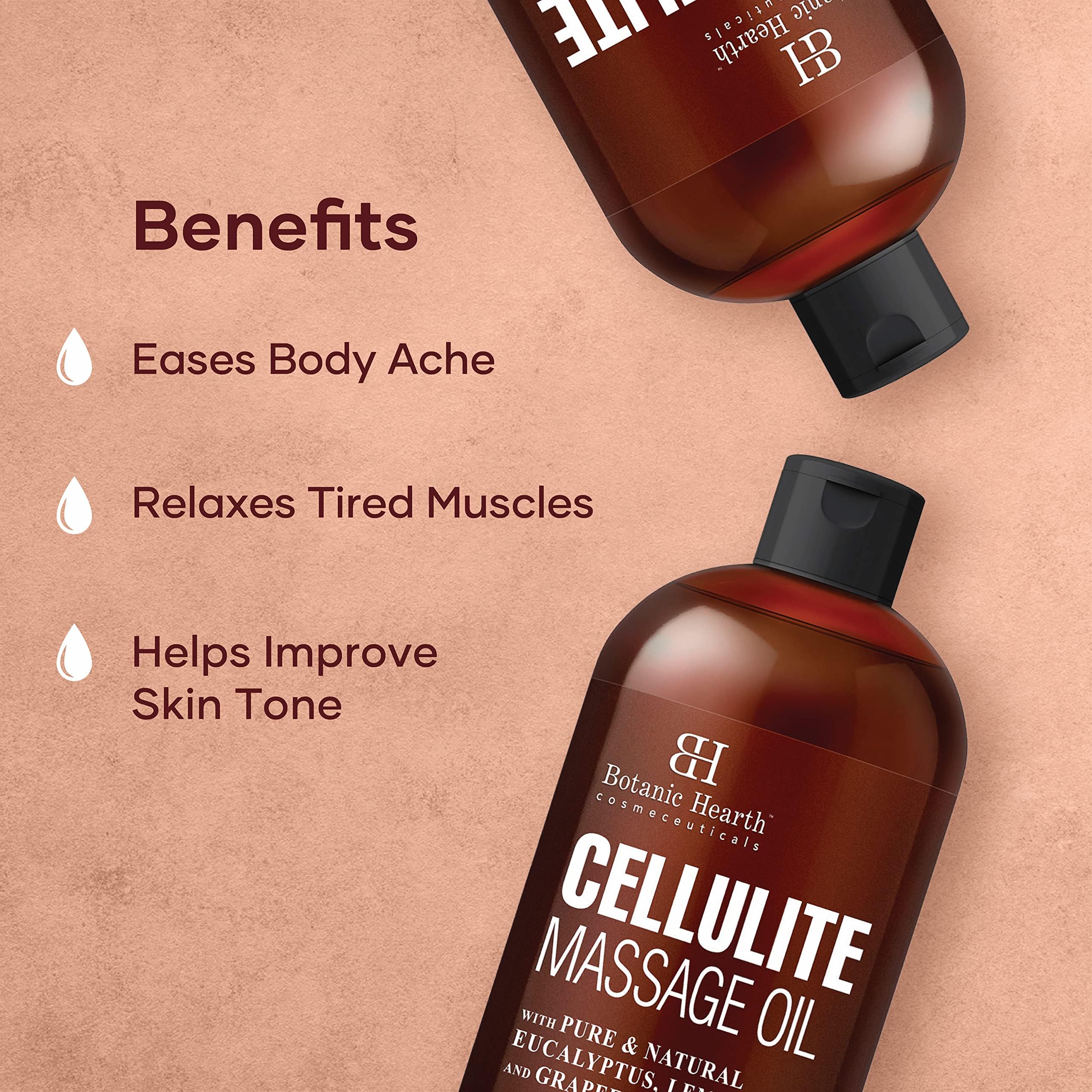 Botanic Hearth Massage Oil texture closeup highlights silky, non-greasy finish