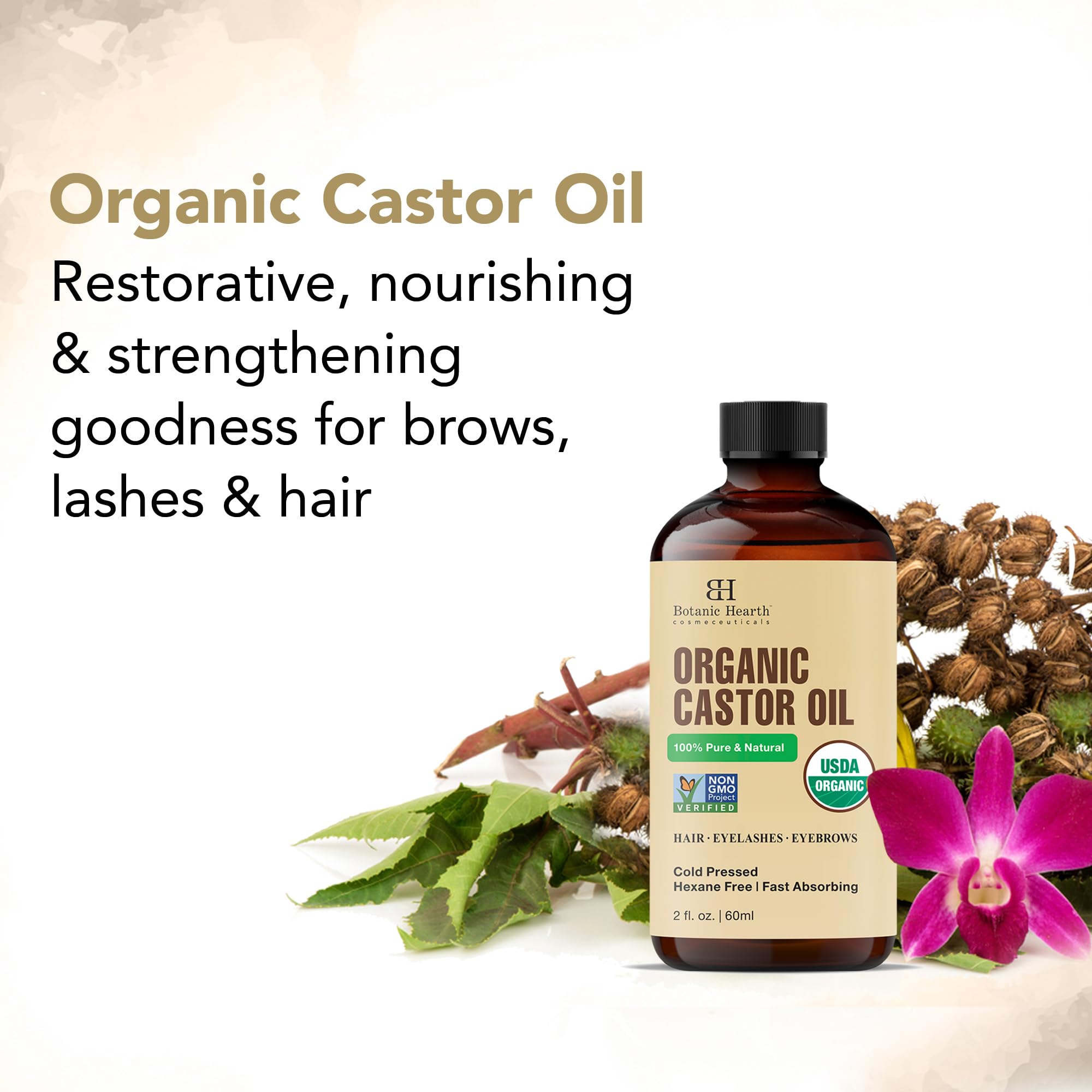 Botanic Hearth organic label highlights cold-pressed purity.