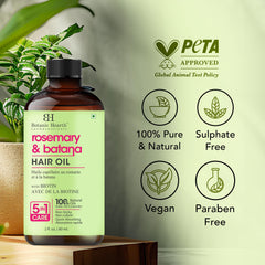 Botanic Hearth Rosemary & Batana Oil comb applicator distributes oil evenly.