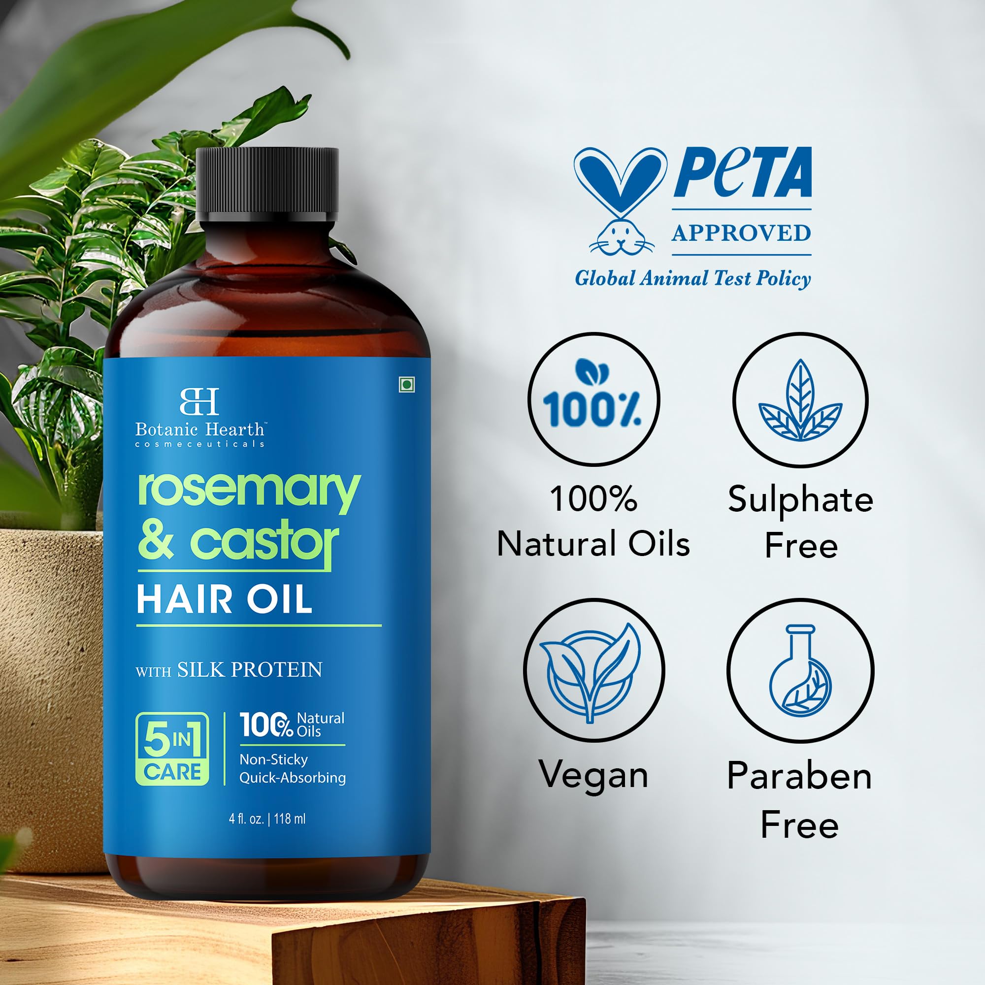 Silky texture highlights smoother hair after Botanic Hearth oil treatment.