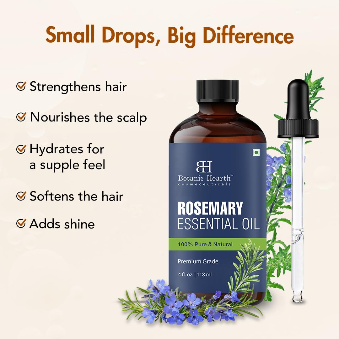 Botanic Hearth Rosemary Oil dropper ready for diffuser blends