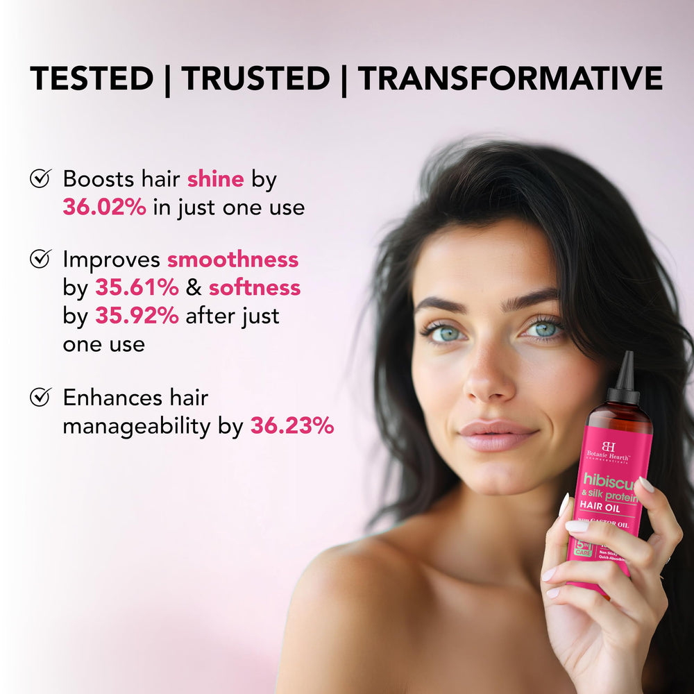 Botanic Hearth Silk Protein formula smooths and strengthens hair fibers.
