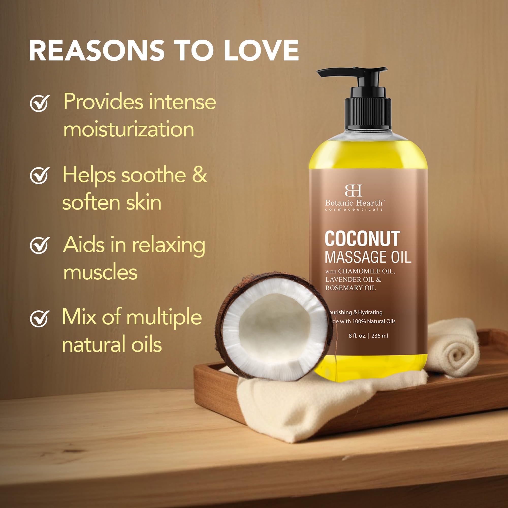 Botanic Hearth Oil moisturizes skin for a soft, hydrated feel after use