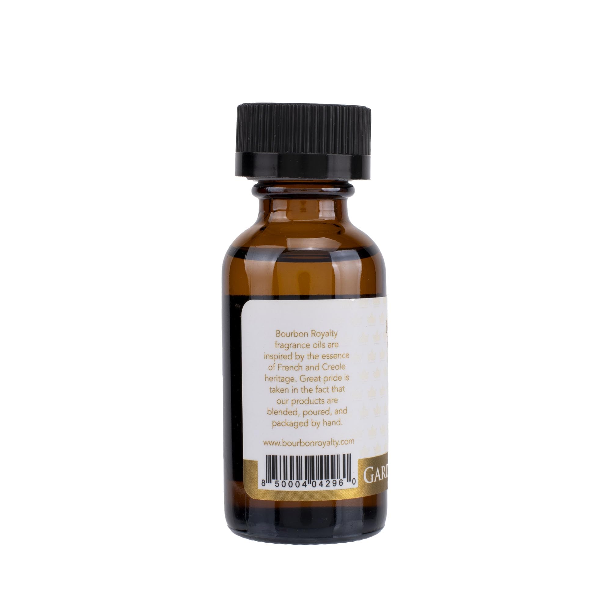 Bourbon Royalty fragrance oil cap with screw-top closure for secure storage.