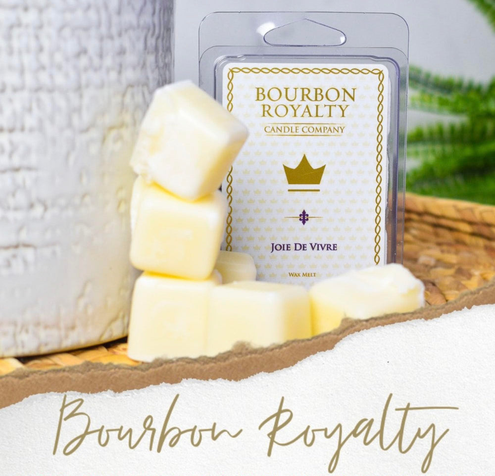 Protective packaging highlights ready-for-gifting Bourbon Royalty wax melts.