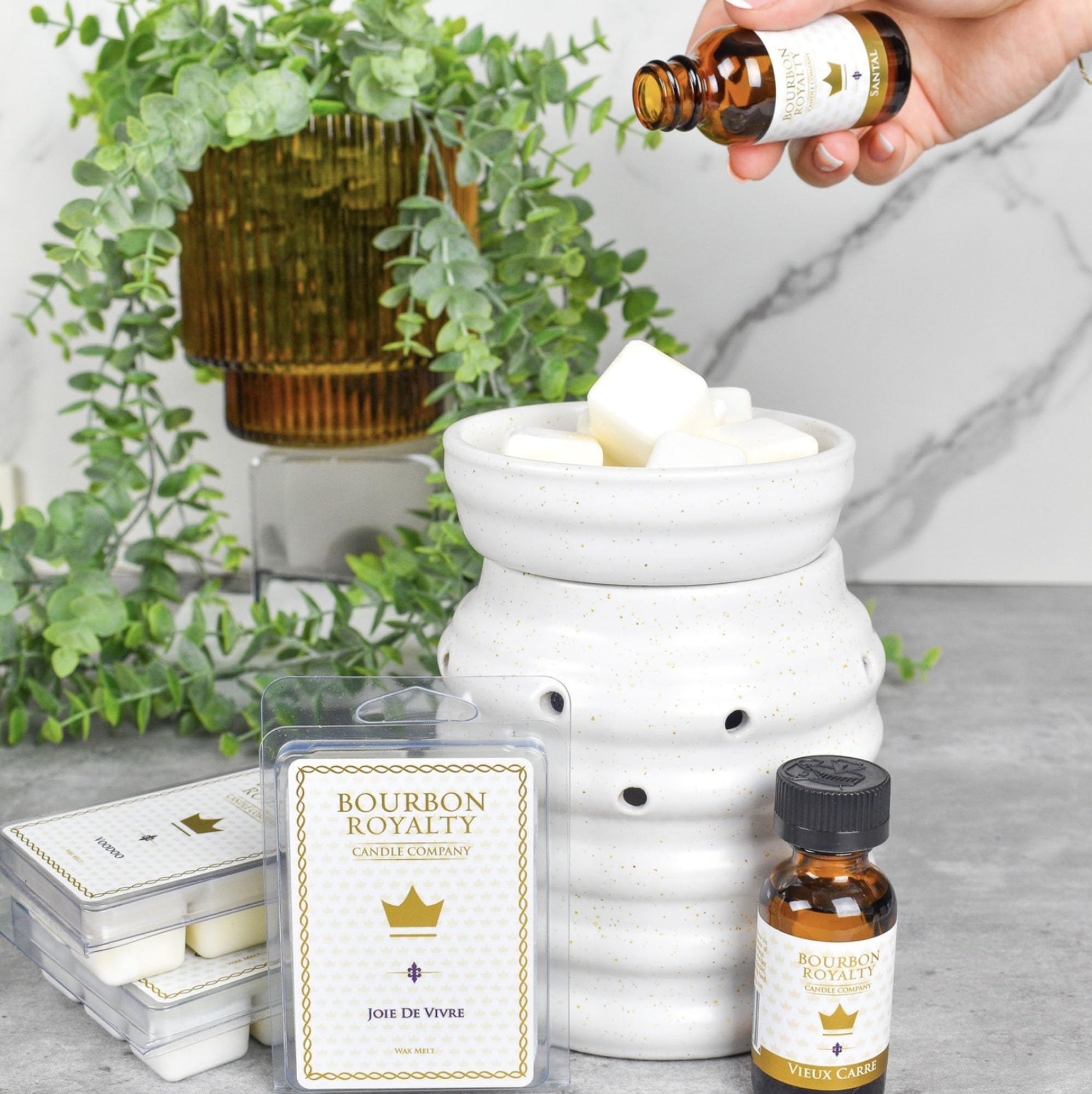 Queen of Bourbon melts shown with premium, gift-ready packaging.
