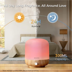 Boxing diffuser stepless knob control for effortless mist adjustment.