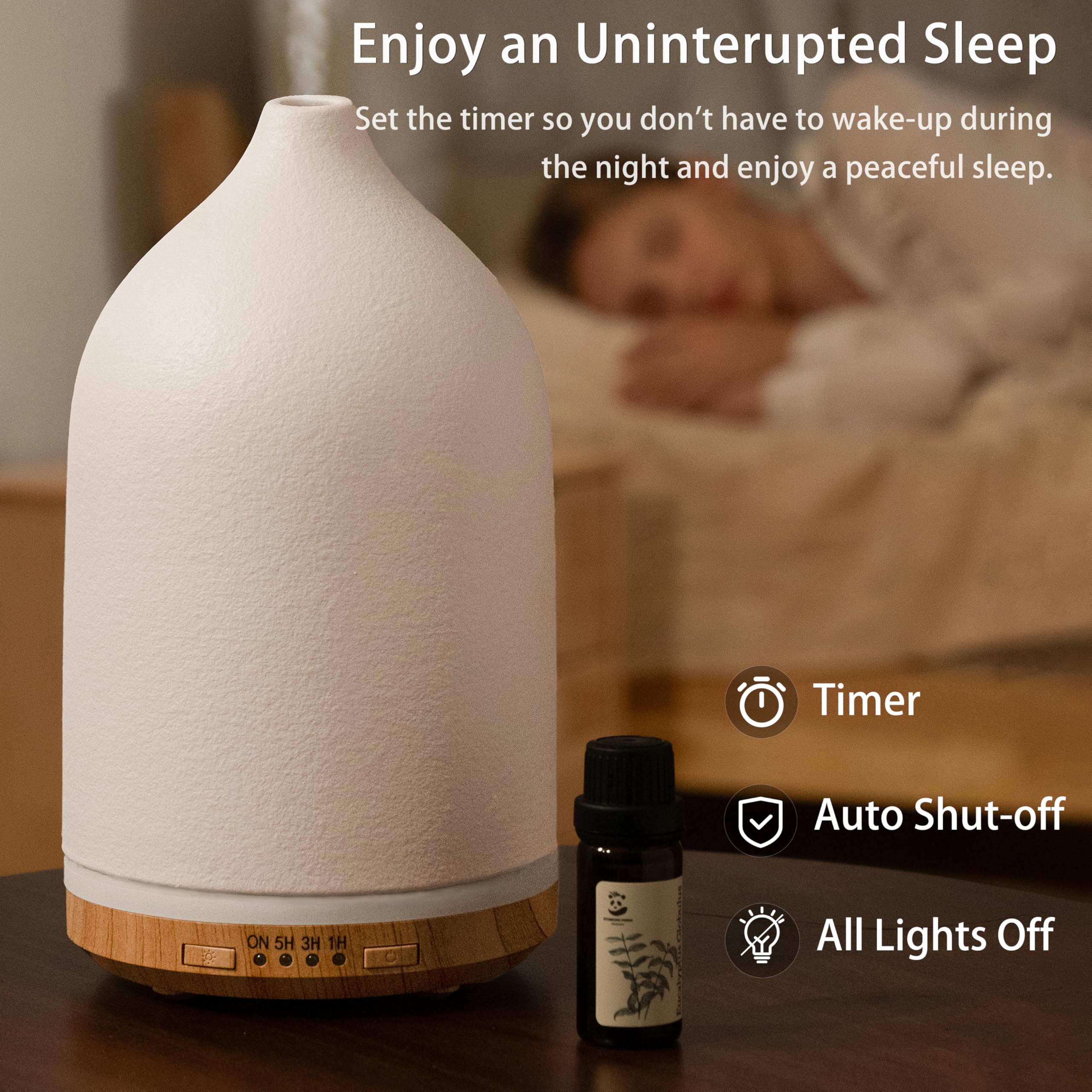 BOXING diffuser demonstrates auto shut-off for safety and peace of mind.