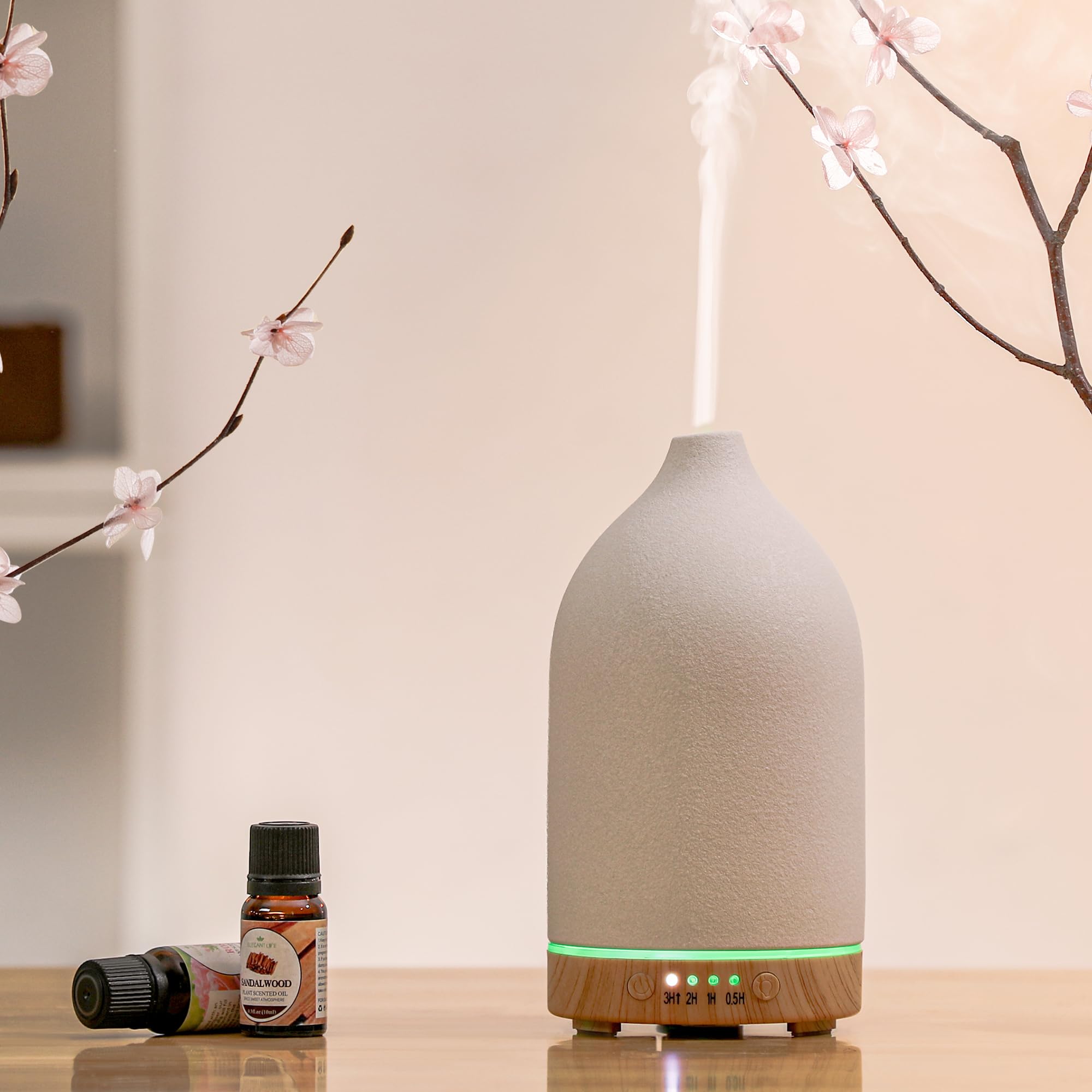 Boxing diffuser side view highlighting compact ceramic body for home décor