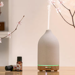 Boxing diffuser side view highlighting compact ceramic body for home décor