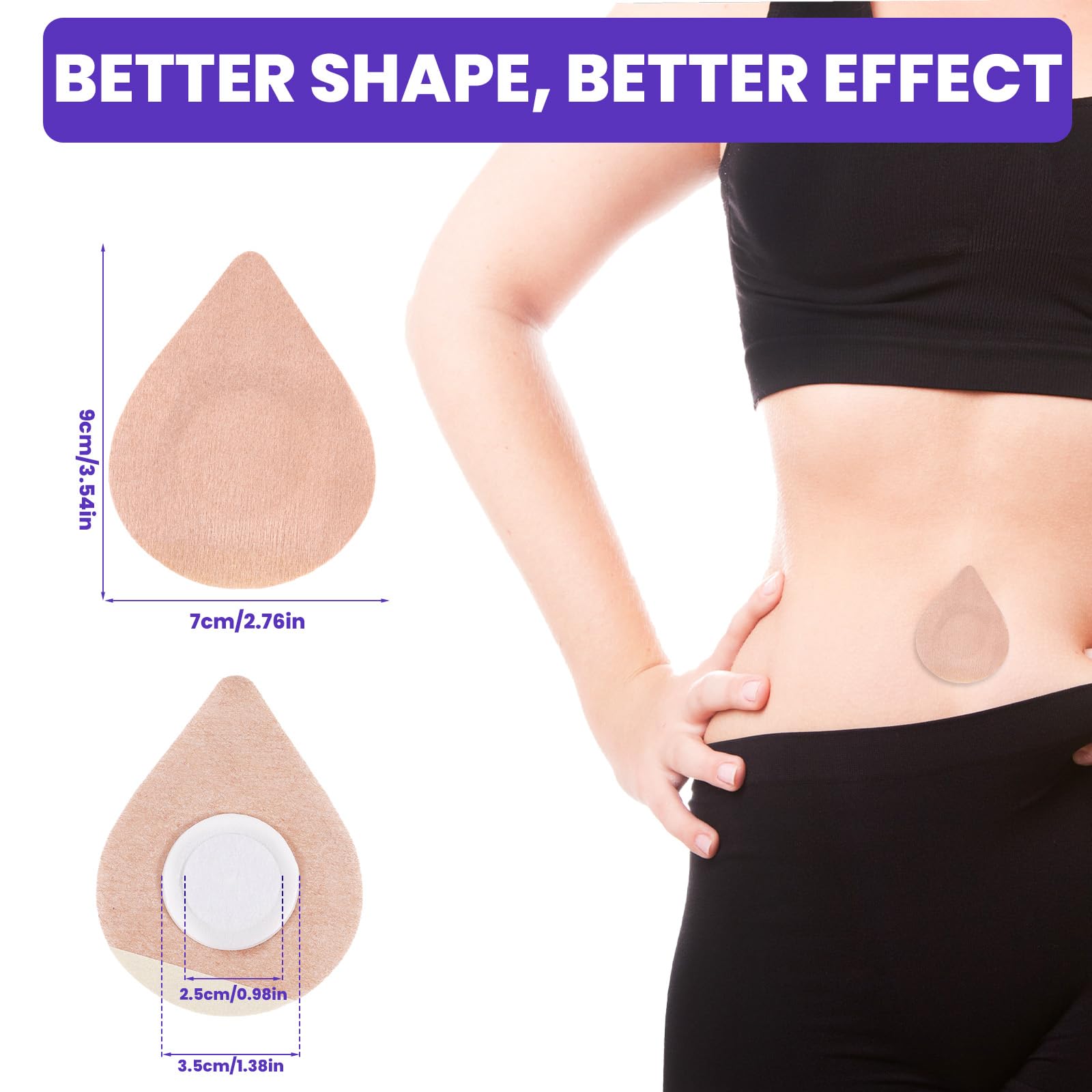 BOXOB belly-button cover with leak-proof ring helps prevent leaks during activity.