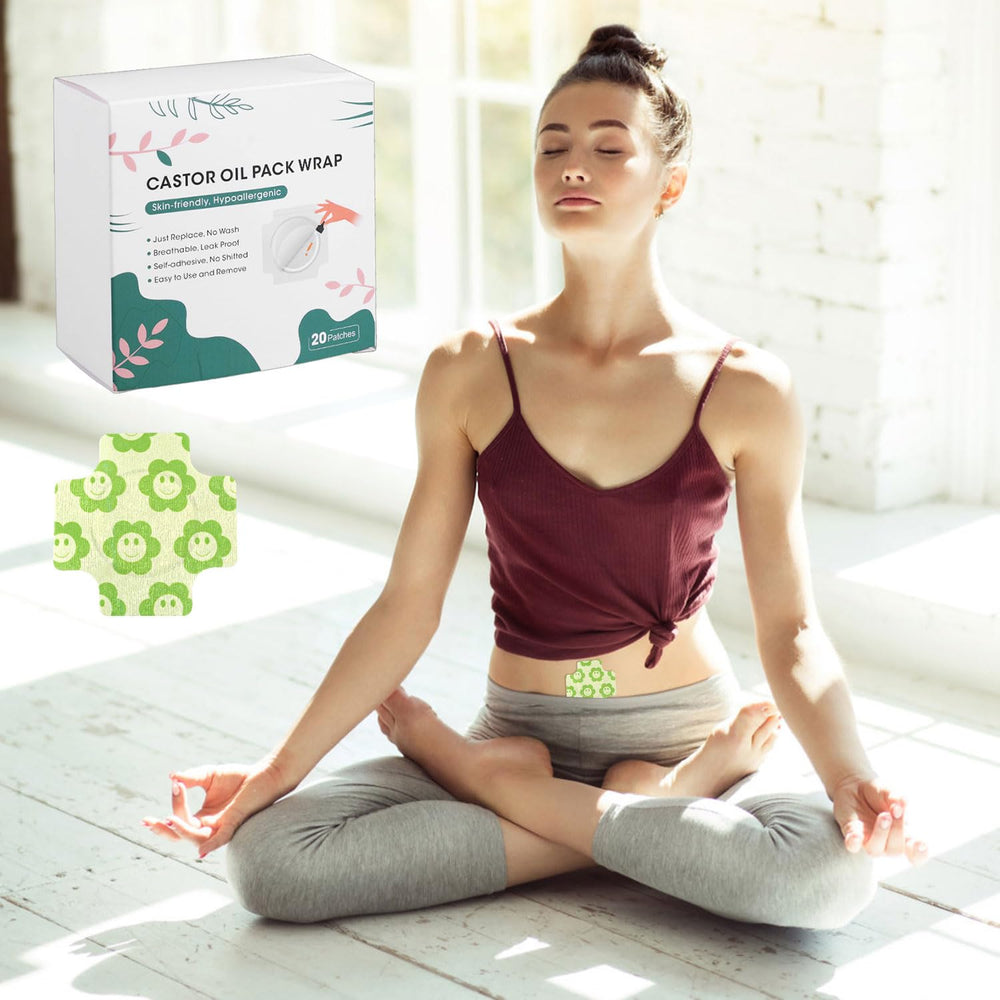 BOXOB belly patch in use during yoga or rest