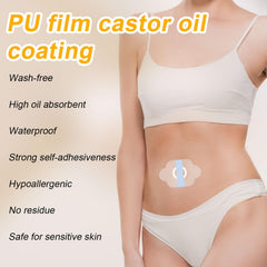BOXOB Castor Oil Pack Wrap on back and shoulders provides breathable adhesion.