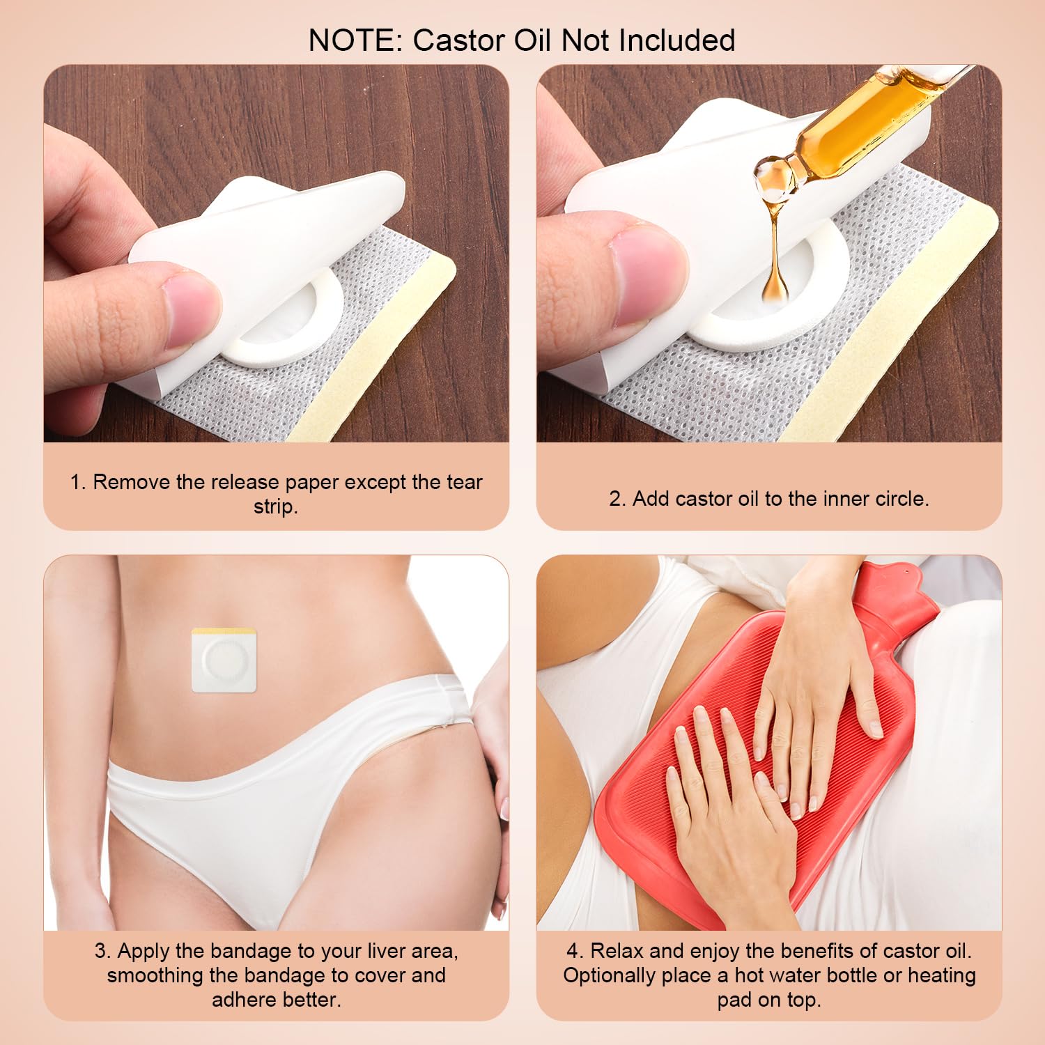 BOXOB castor oil patch features leak-proof design during activity