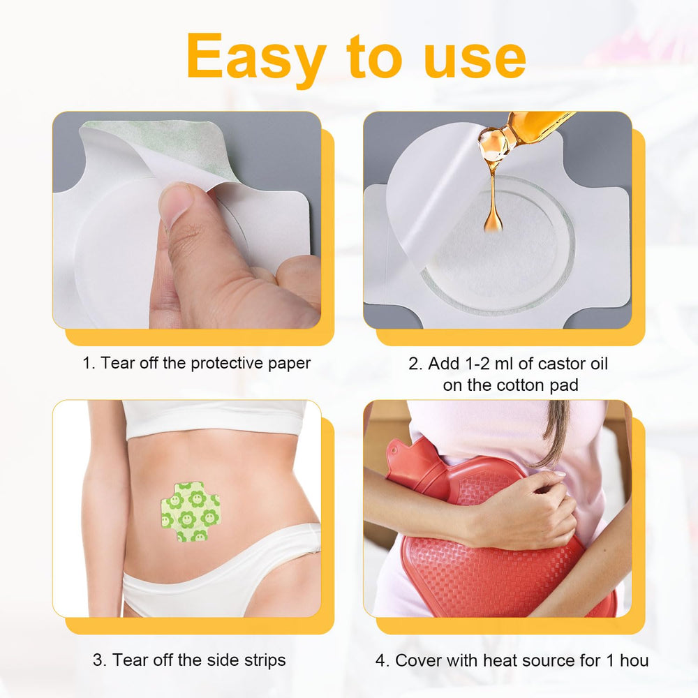 BOXOB belly patch being applied to abdomen securely