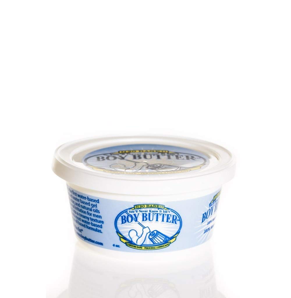 Boy Butter H2O Base tub: 4 oz packaging for easy reapplication