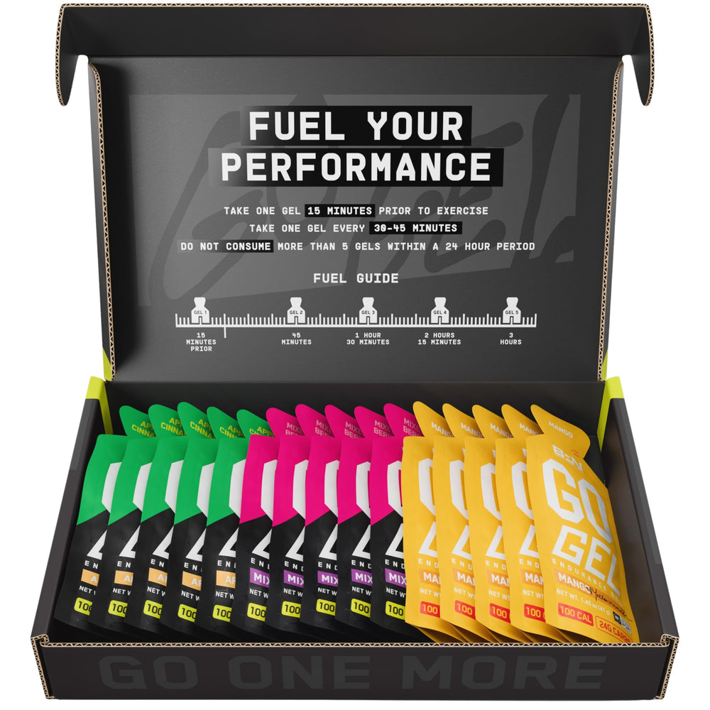 BARE PERFORMANCE NUTRITION Go Gel Endurance Mango packet fuels long workouts with steady energy.