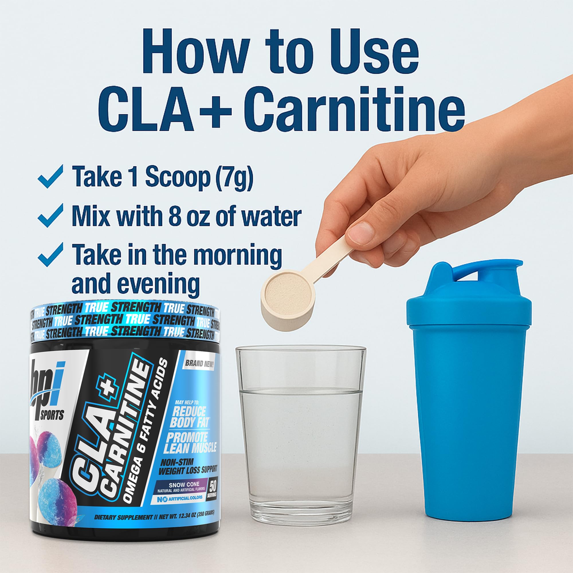 BPI Sports CLA Carnitine jar with branding
