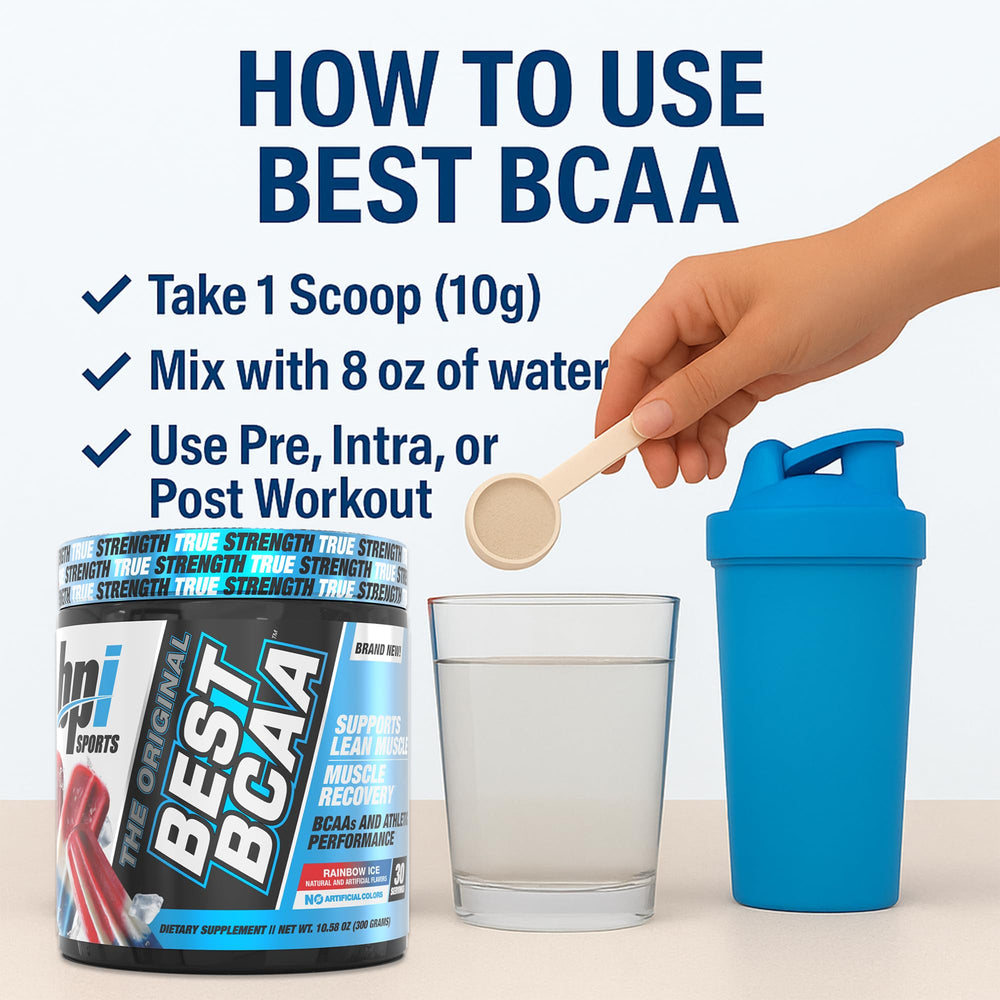 Athlete training session using BPI Best BCAA Rainbow Ice during workout.