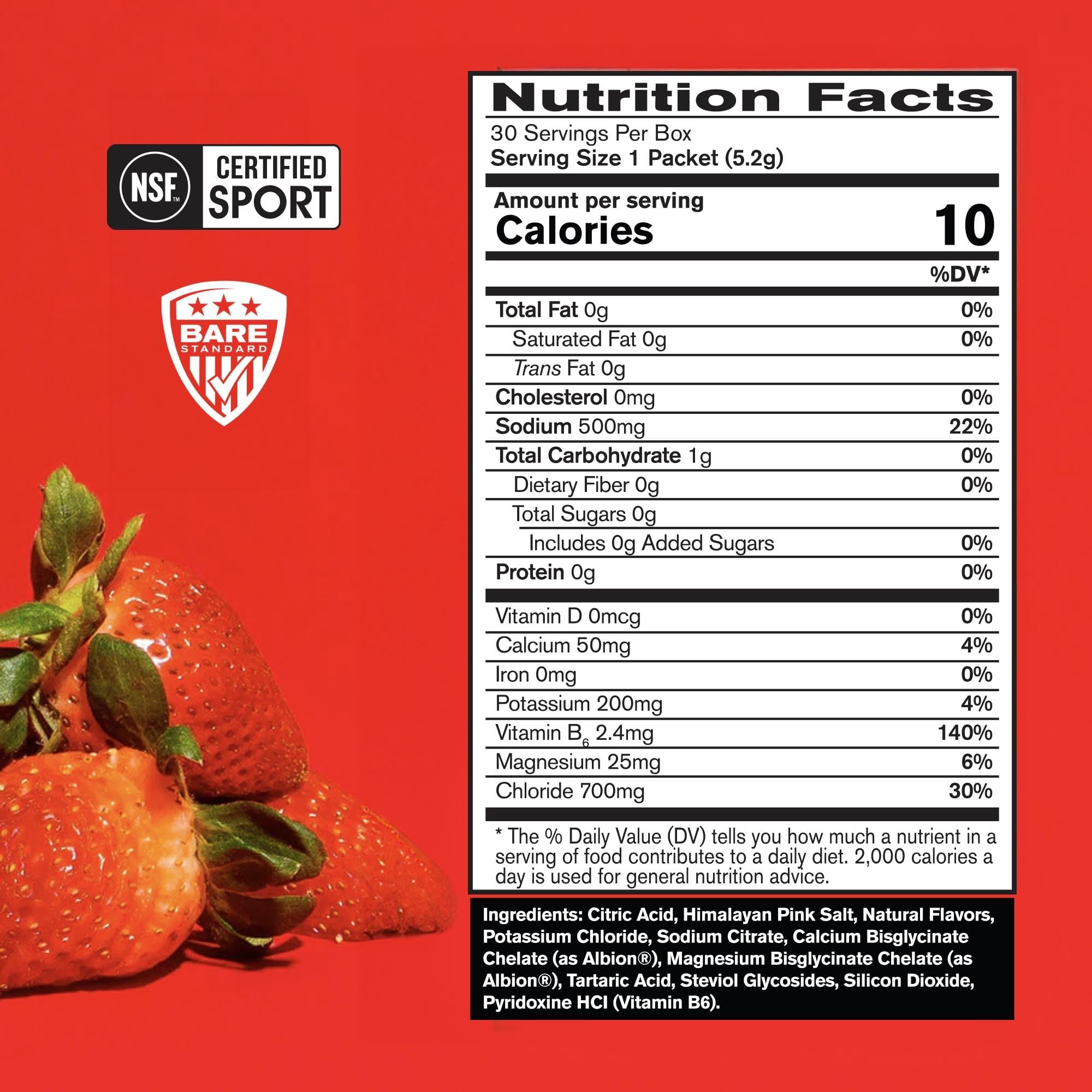 Bare Performance Nutrition electrolytes go packs single-serving packets ideal for pre-workout hydration.
