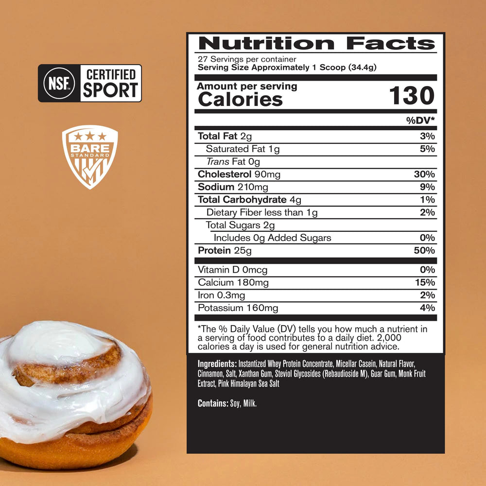 BPN Cinnamon Roll powder scoop ready for quick post-workout protein intake