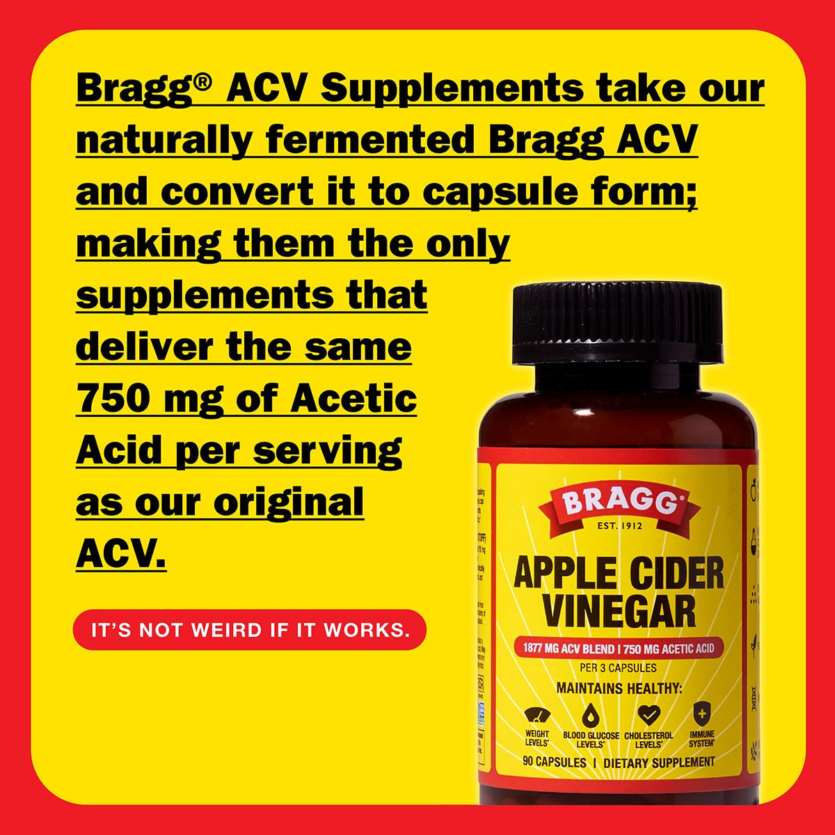 Close-up of Bragg ACV capsules label showing daily dose