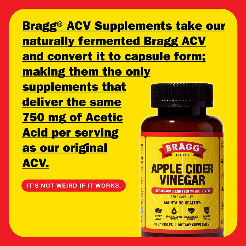 Close-up of Bragg ACV capsules label showing daily dose