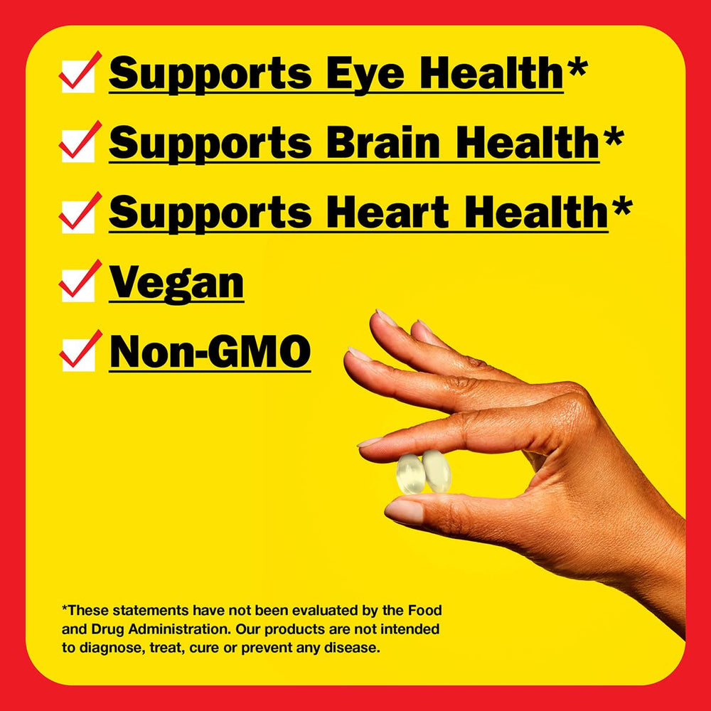 Bragg algae omega-3 label panel emphasizes sustainability and non-GMO ingredients.