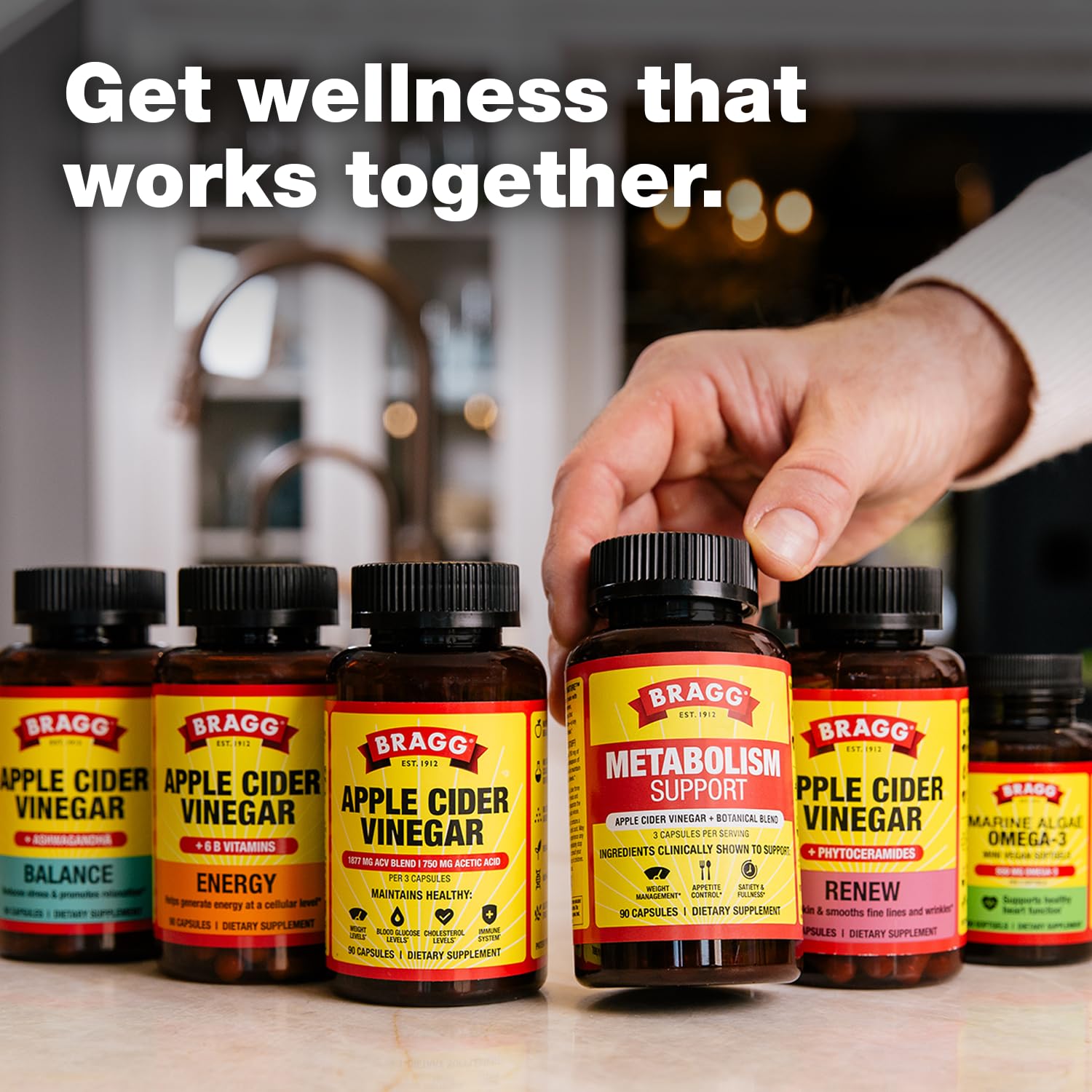 Bragg Energy ACV capsules opened with capsules visible.
