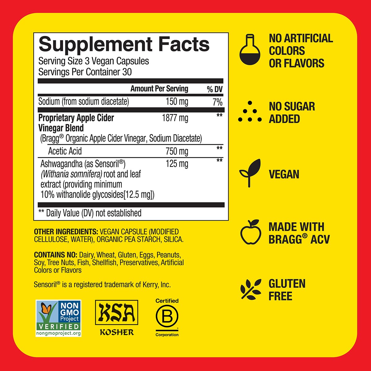 Bragg Non-GMO verified seal on the box