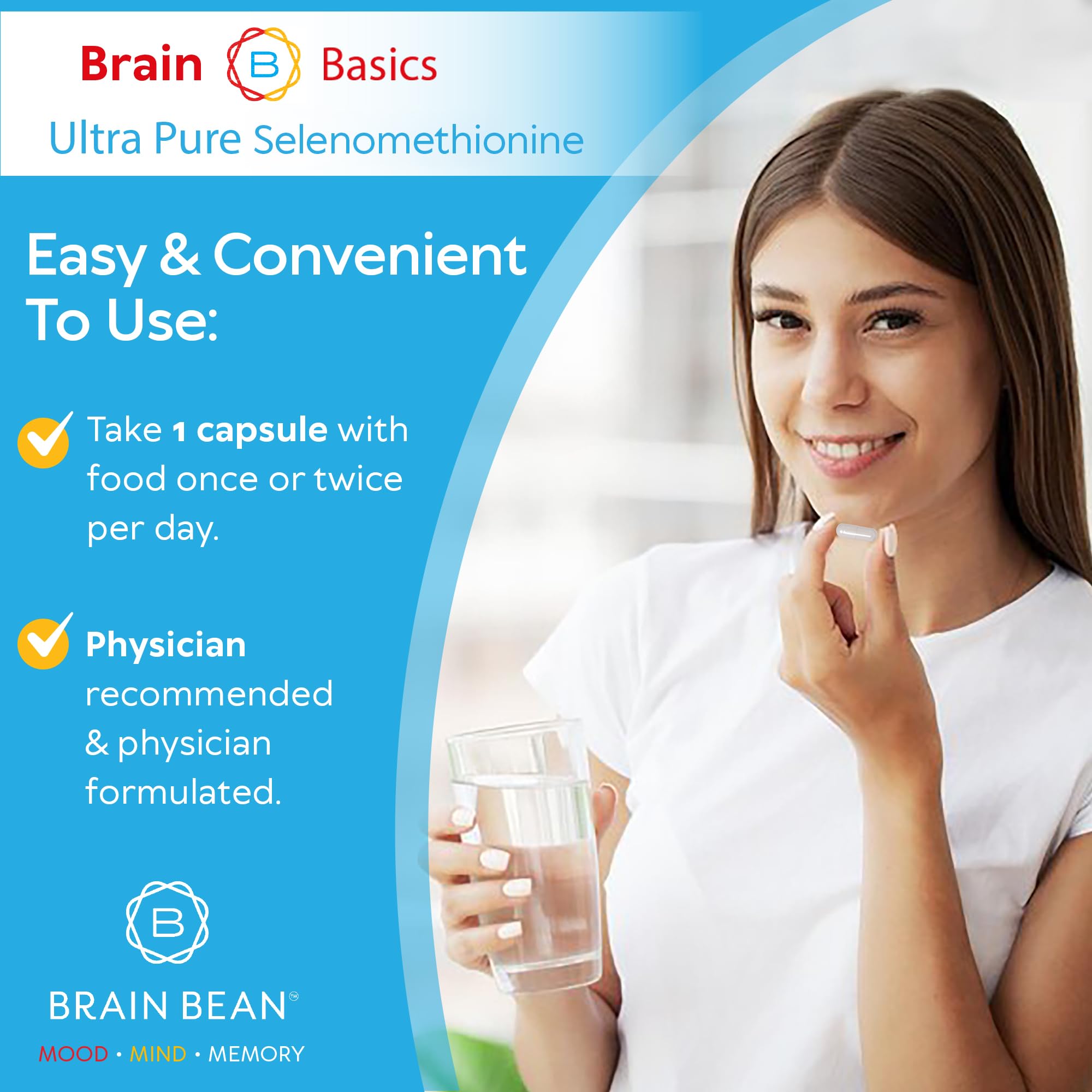 Brain Bean Brain Basics factory scene at altitude; premium manufacturing standards