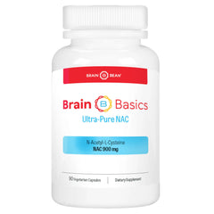 Brain Bean Brain Basics Ultra NAC bottle ready for daily antioxidant support.