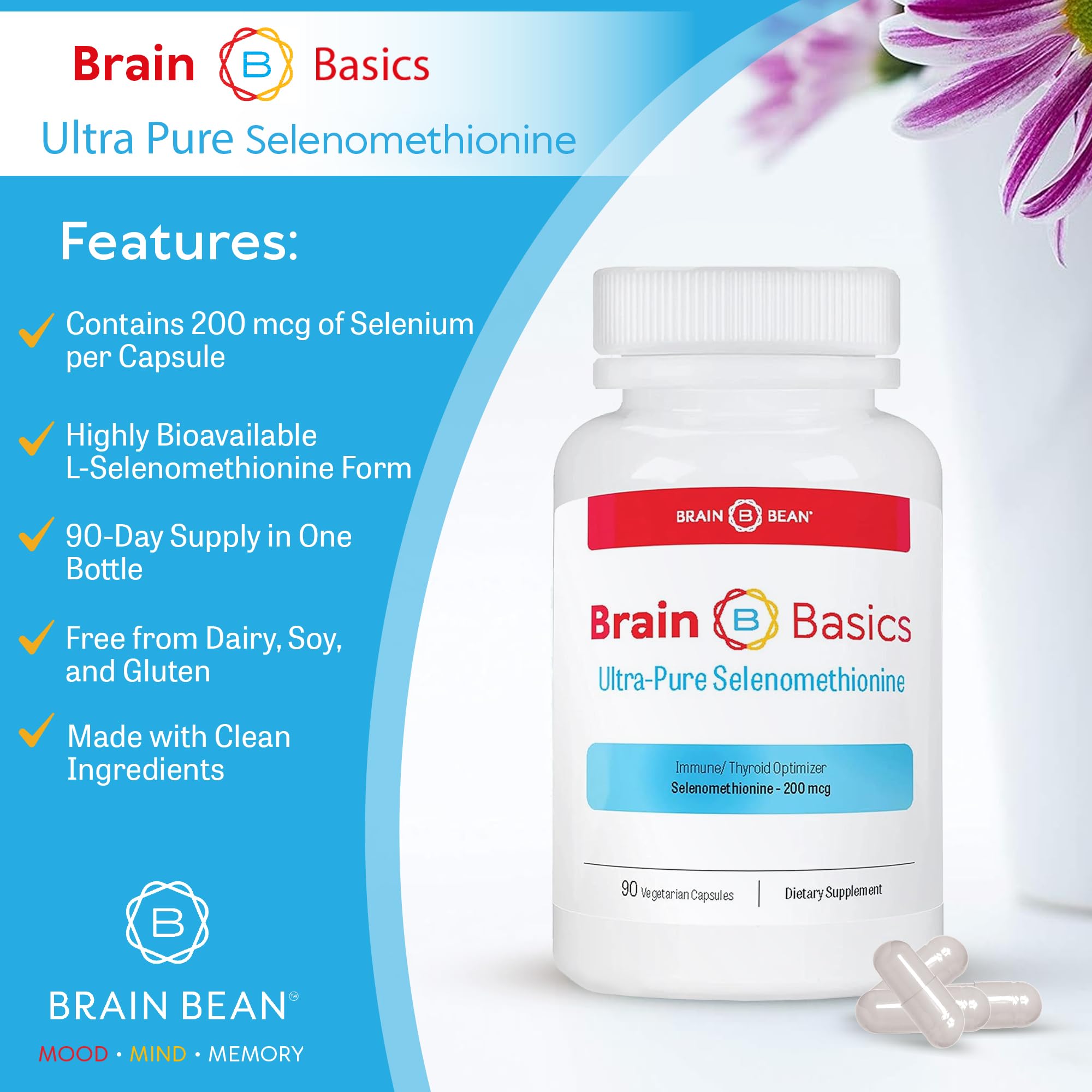 Brain Bean Brain Basics USA-made label; Sierra Nevada foothills quality