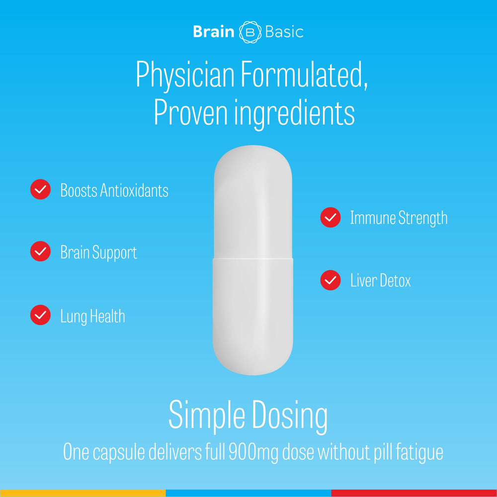 Brain Bean Ultra NAC third-party testing seal indicating quality assurance.