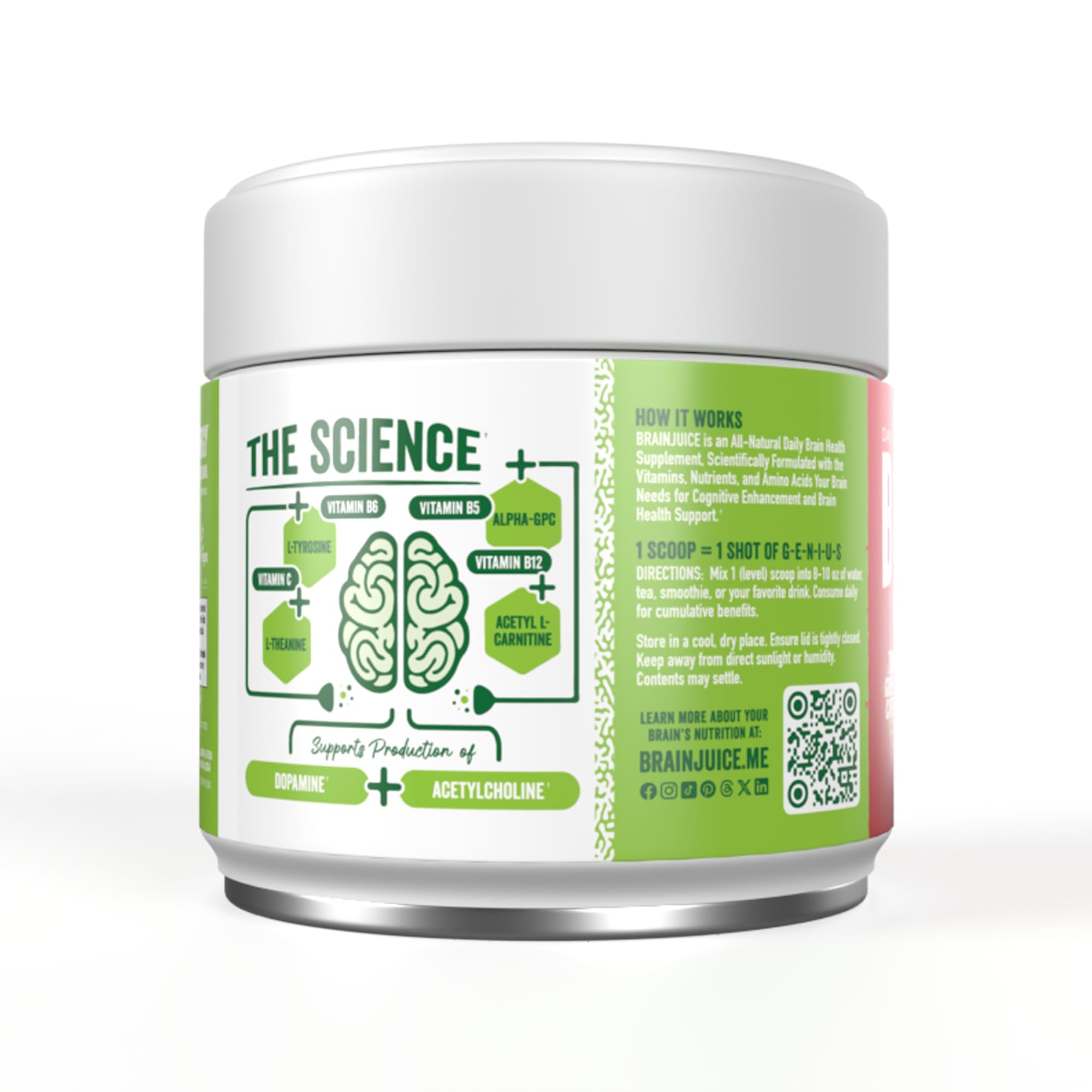 BrainJuice green tea extract image suggesting steady energy.