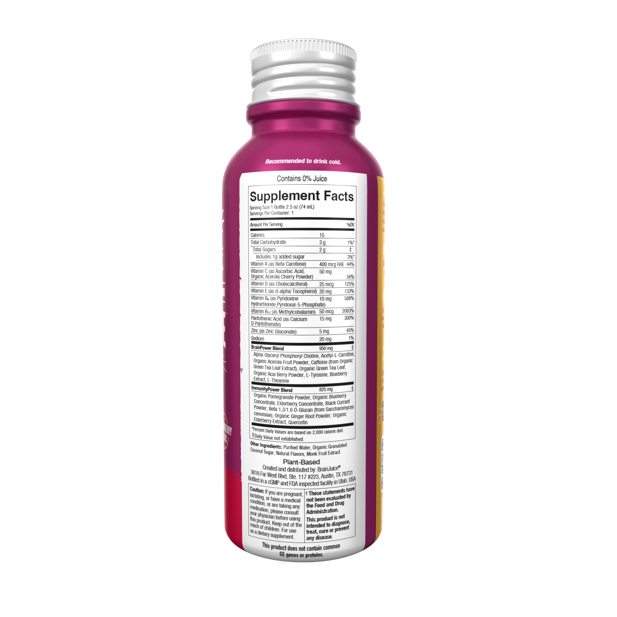 BrainJuice Immunity Shot health-snapshots illustrate quick intake for focus and immunity.