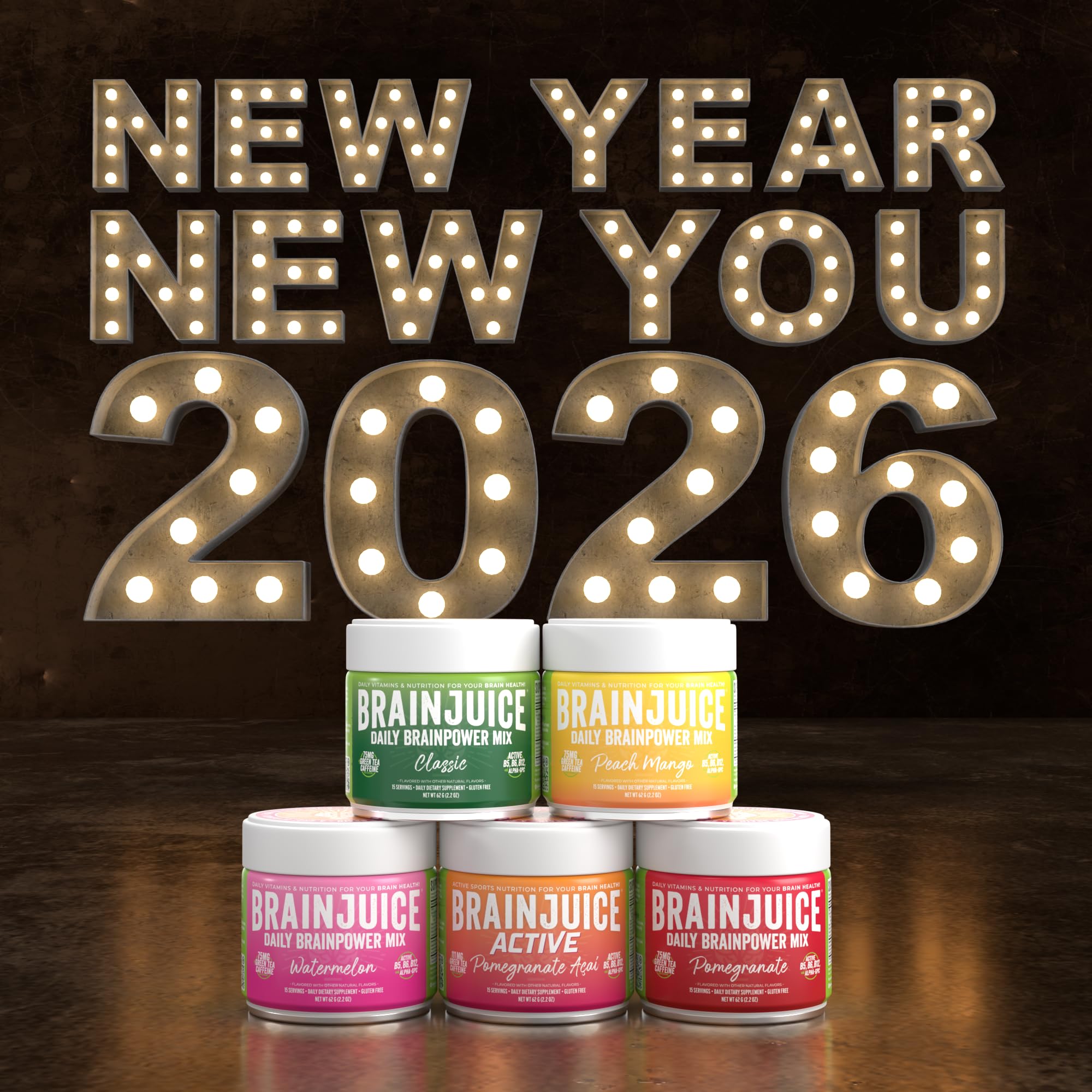 BrainJuice powder dissolving into water for quick mental energy.